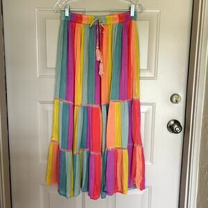 Gypsie Blu Women´s Multicolor Hippie Boho Chic Maxi Skirt Size M